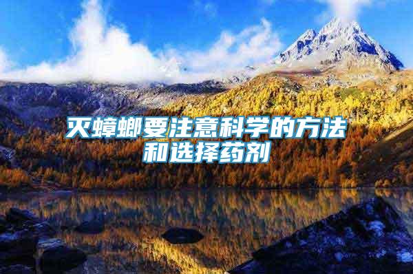 滅蟑螂要注意科學(xué)的方法和選擇藥劑