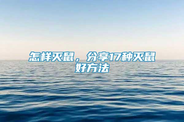 怎樣滅鼠，分享17種滅鼠好方法