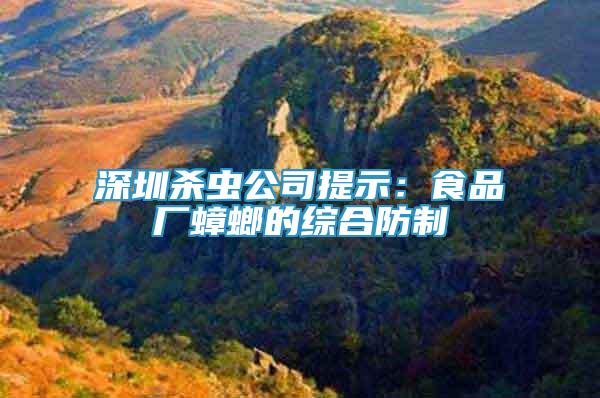 深圳殺蟲公司提示：食品廠蟑螂的綜合防制