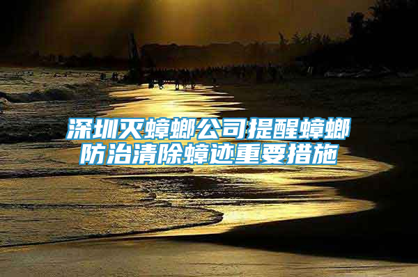 深圳滅蟑螂公司提醒蟑螂防治清除蟑跡重要措施