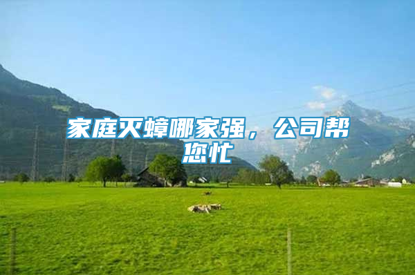 家庭滅蟑哪家強(qiáng)，公司幫您忙