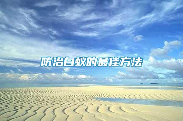 防治白蟻的最佳方法