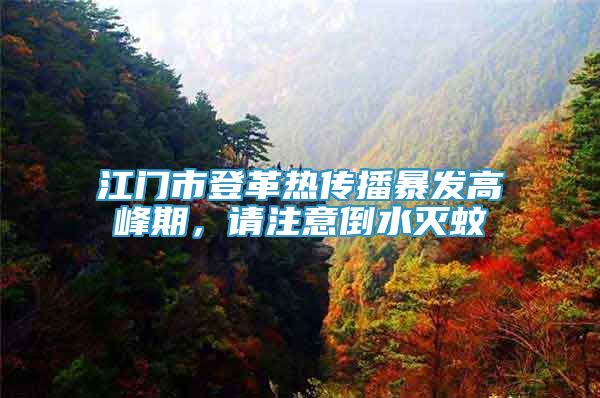江門市登革熱傳播暴發(fā)高峰期，請注意倒水滅蚊