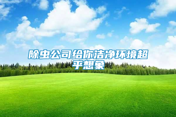 除蟲公司給你潔凈環(huán)境超乎想象