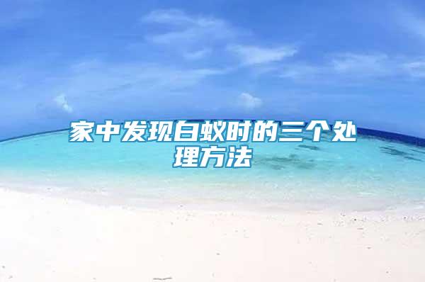 家中發(fā)現(xiàn)白蟻時(shí)的三個(gè)處理方法