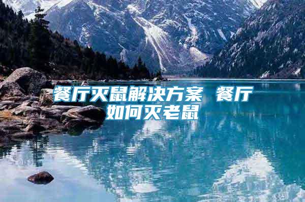 餐廳滅鼠解決方案 餐廳如何滅老鼠