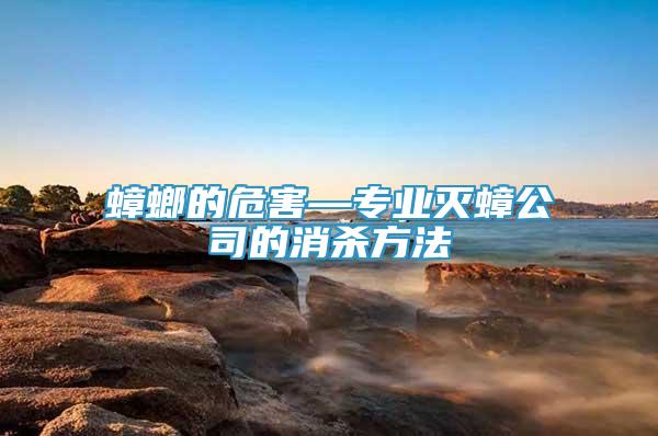 蟑螂的危害—專業(yè)滅蟑公司的消殺方法