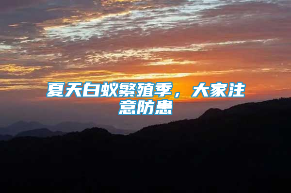夏天白蟻繁殖季，大家注意防患