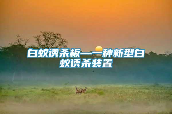 白蟻誘殺板—一種新型白蟻誘殺裝置