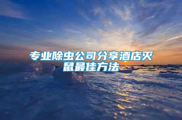 專業(yè)除蟲公司分享酒店滅鼠最佳方法