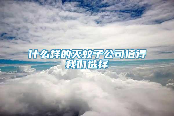 什么樣的滅蚊子公司值得我們選擇