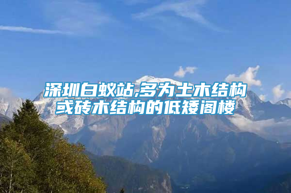 深圳白蟻站,多為土木結(jié)構(gòu)或磚木結(jié)構(gòu)的低矮閣樓