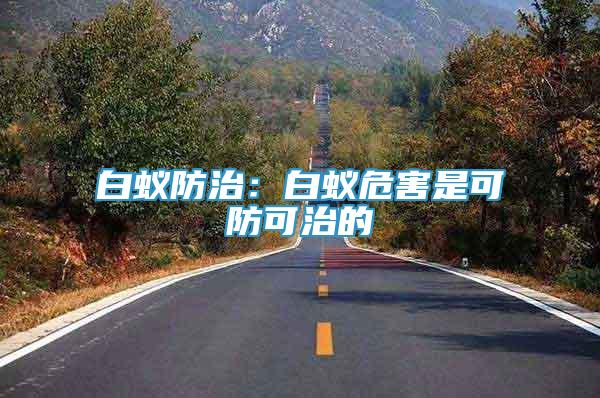 白蟻防治：白蟻危害是可防可治的