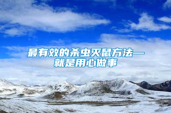 最有效的殺蟲滅鼠方法—就是用心做事
