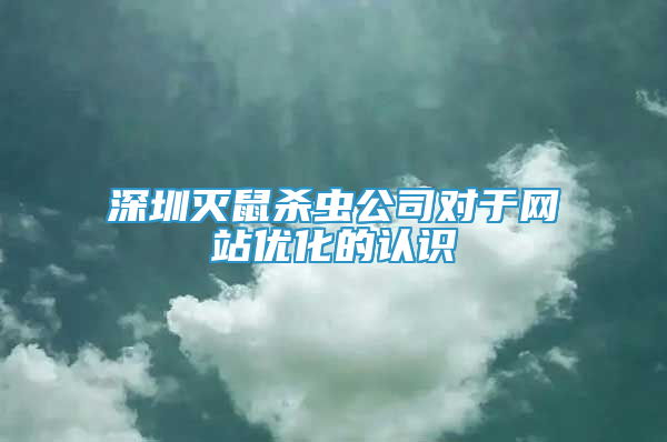 深圳滅鼠殺蟲公司對于網(wǎng)站優(yōu)化的認(rèn)識(shí)