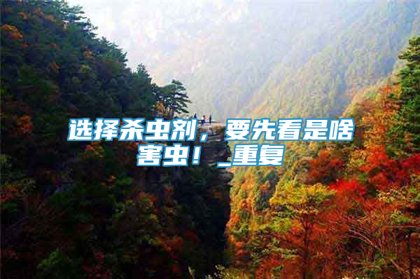 選擇殺蟲劑，要先看是啥害蟲！_重復(fù)