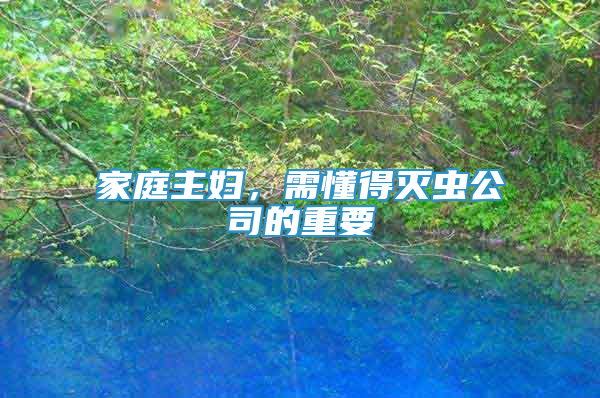 家庭主婦，需懂得滅蟲公司的重要