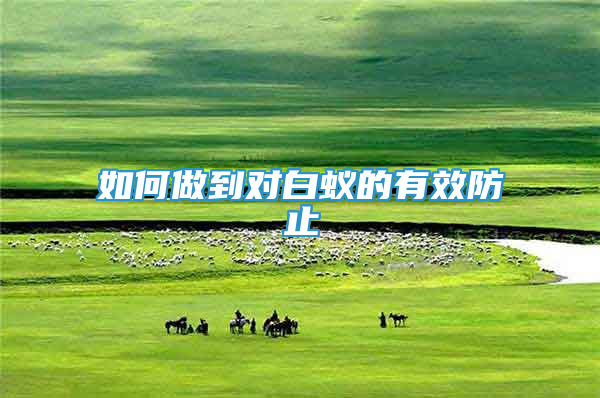 如何做到對(duì)白蟻的有效防止