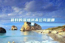 最好的深圳消殺公司是哪家