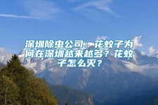 深圳除蟲公司：花蚊子為何在深圳越來越多？花蚊子怎么滅？